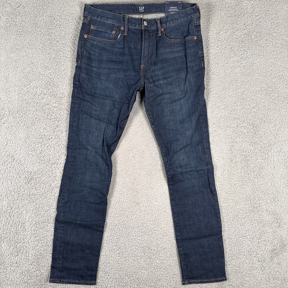 GAP Denim Skinny Fit Jeans Men's 31x30 Dark Wash Classic Style Men's Pants NEW